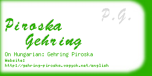 piroska gehring business card